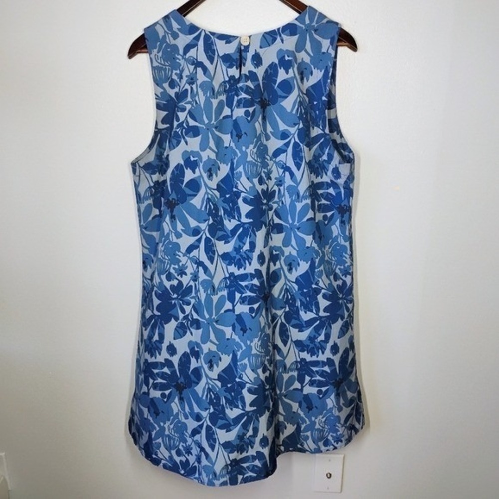 RipSkirt Hawaii Dress Womens Large Blue Floral Pockets Tropical Beachy Vacation - Picture 5 of 12